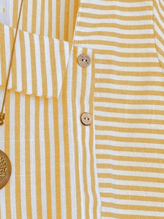 Linhara Women's Asymmetric Peplum Short Sleeve Casual Blouse For Summer - Image 83