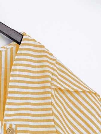 Linhara Women's Asymmetric Peplum Short Sleeve Casual Blouse For Summer - Image 84