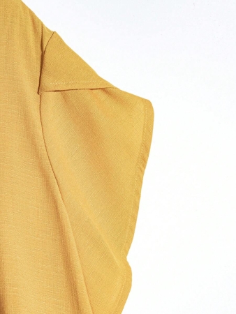 Linhara Women's Asymmetric Peplum Short Sleeve Casual Blouse For Summer - Image 88