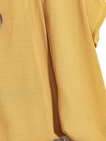 Linhara Women's Asymmetric Peplum Short Sleeve Casual Blouse For Summer - Image 89