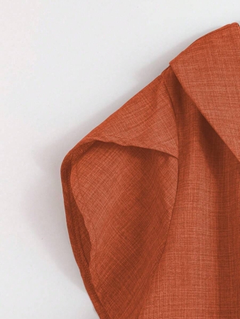 Linhara Women's Asymmetric Peplum Short Sleeve Casual Blouse For Summer - Image 100