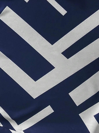 SHEIN Clasi Plus Size Women Geometric Print Round Neck Lantern Sleeve Asymmetric Hem Casual Top - Image 33