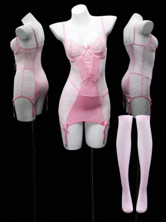 SHEIN Seduluxe 4pcs/Set Classic Lace Patchwork Bowknot Sexy Nightgown For Going Out - Image 18