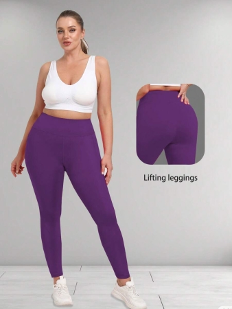 Women's Plus Size Leggings With Pockets Stretchy Yoga Pants Tummy Control High Waist Workout Leggings - Image 4