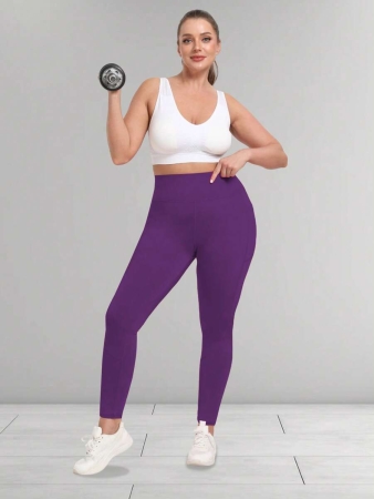 Women's Plus Size Leggings With Pockets Stretchy Yoga Pants Tummy Control High Waist Workout Leggings - Image 8