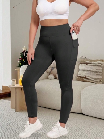 Women's Plus Size Leggings With Pockets Stretchy Yoga Pants Tummy Control High Waist Workout Leggings - Image 15