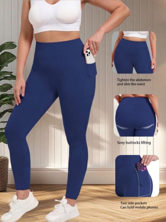 Women's Plus Size Leggings With Pockets Stretchy Yoga Pants Tummy Control High Waist Workout Leggings - Image 19