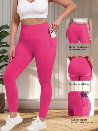 Women's Plus Size Leggings With Pockets Stretchy Yoga Pants Tummy Control High Waist Workout Leggings - Image 28
