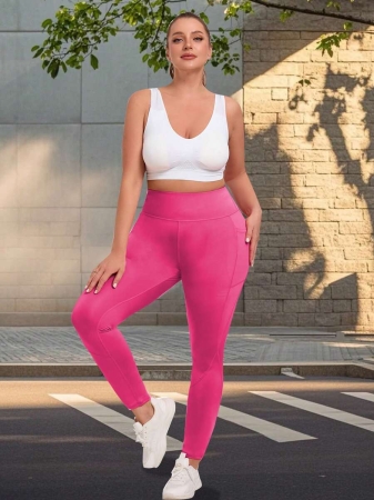 Women's Plus Size Leggings With Pockets Stretchy Yoga Pants Tummy Control High Waist Workout Leggings - Image 30