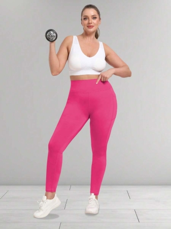 Women's Plus Size Leggings With Pockets Stretchy Yoga Pants Tummy Control High Waist Workout Leggings - Image 36