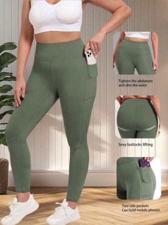 Women's Plus Size Leggings With Pockets Stretchy Yoga Pants Tummy Control High Waist Workout Leggings - Image 37