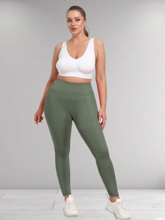 Women's Plus Size Leggings With Pockets Stretchy Yoga Pants Tummy Control High Waist Workout Leggings - Image 46