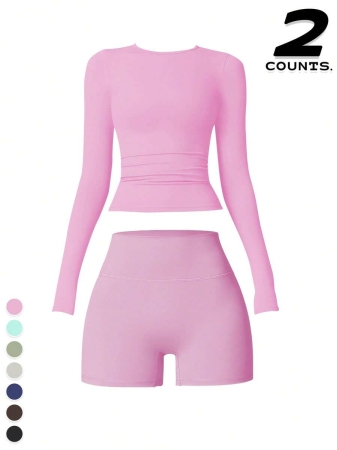 A Set Of Women's Gym Workouts Suitable For Yoga Exercises, Running, And Festivals Can Be Worn - Image 2