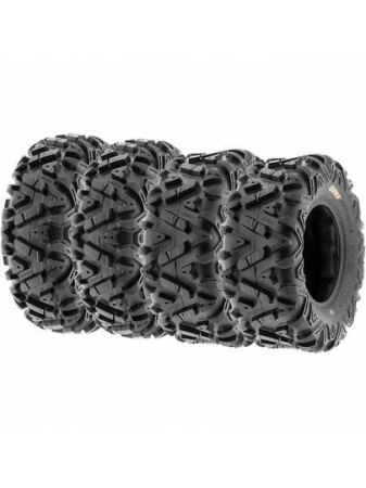SunF Power.I ATV/UTV All-Terrain Tires 25x8-12 Front & 25x10-12 Rear, Set Of 4, 6 PR Tubeless A033