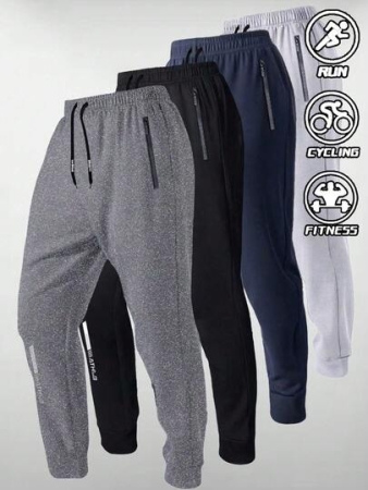 Men's Sports Pants, Quick-Dry Outdoor Casual Drawstring Sweatpants, Elastic Waist