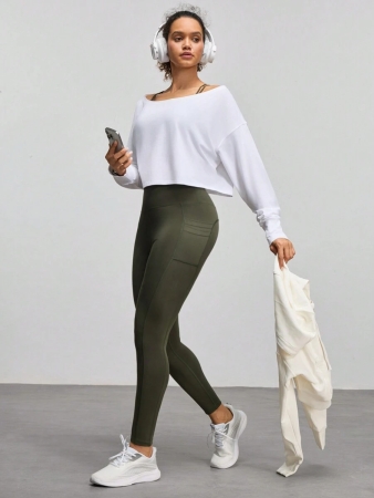 Easify SHEIN Sport Women High Waist Casual Fitness Leggings With Pockets Yoga Pants - Image 4