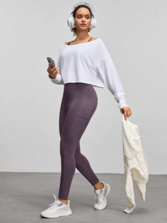 Easify SHEIN Sport Women High Waist Casual Fitness Leggings With Pockets Yoga Pants - Image 21