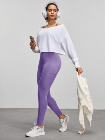 Easify SHEIN Sport Women High Waist Casual Fitness Leggings With Pockets Yoga Pants - Image 27