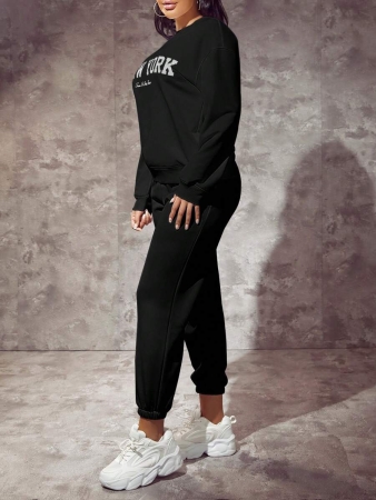 SHEIN SXY Letter Graphic Drop Shoulder Sweatshirt,Long Sleeve Tops In Fall/Winter - Image 6