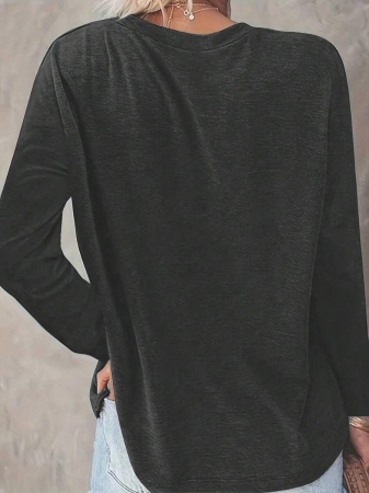 Women's Slogan Dog Graphic Crew Neck Sweatshirt - Image 8