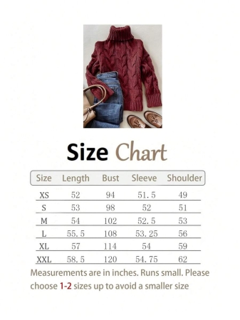 Autumn And Winter Elegant Fashion Casual Comfortable Brown Twisted Rope Sisal Pattern Textured High Neck Long Sleeve Sweater Knitted Pullover,Fall Clothes For Women, Winter Clothes For Women,Fall Tops,Work/Office, Business Casual Woman - Image 19