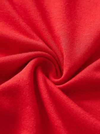 SHEIN LUNE Casual Loose Crew Neck Short Sleeve Women T-Shirt, Red, Suitable For Christmas, Merry Christmas, Reindeer, Christmas Tree,Christmas,Red Top - Image 21