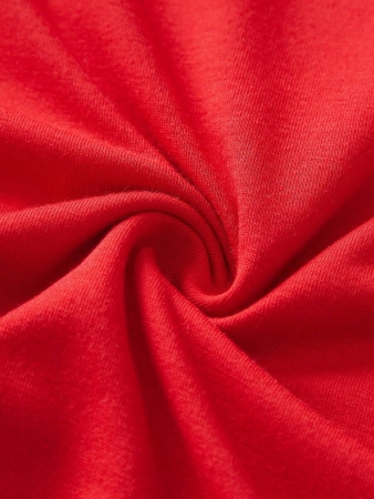 SHEIN LUNE Casual Loose Crew Neck Short Sleeve Women T-Shirt, Red, Suitable For Christmas, Merry Christmas, Reindeer, Christmas Tree,Christmas,Red Top - Image 28