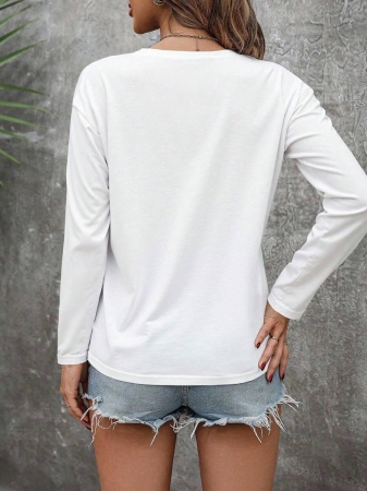 INAWLY Graphic Print Round Neck Casual Versatile Long Sleeve T-Shirt Graphic Tees Women Tops For Spring Fall Cloth For Women - Image 6