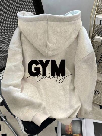 SHEIN Women's Letter Print Long Sleeve Casual Loose Hoodie Sweatshirt Fall Cloth For Women