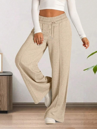 Women's Drawstring Wide Leg Sweatpants With Pockets Oversized Low Waist Yoga Pants Baggy Trouser - Image 12