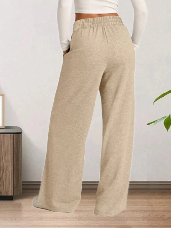 Women's Drawstring Wide Leg Sweatpants With Pockets Oversized Low Waist Yoga Pants Baggy Trouser - Image 13