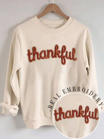 INAWLY Autumn Thanksgiving Thankful Embroidery Drop Shoulder Casual Sweatshirt, Thanksgiving Embroidery Sportwear, Thanksgiving Chenille Yarn Sportwear, Customized Christian Gift Autumn Sweatshirt, Fashionable Autumn Sweatshirt Gift - Image 34