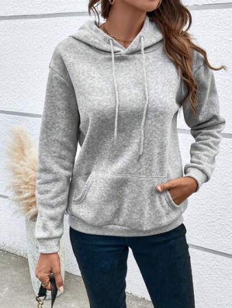 Women's Long-Sleeve Hoodie With Drawstring - Casual Pullover Sweatshirt, Soft Polyester Fabric, Machine-Washable, Perfect For Autumn And Winter, Ideal For Casual Wear | Bright Green Hoodie