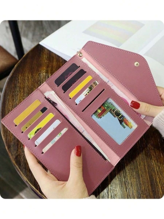 Cute Tassel Pendant Decor Wallet Faux Leather Multi-Functional Wallet Women Short Wallet Coin Purse Flap Card Case Envelope Bag For Women Wallet - Image 17