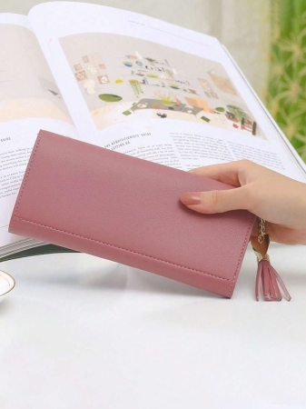 Cute Tassel Pendant Decor Wallet Faux Leather Multi-Functional Wallet Women Short Wallet Coin Purse Flap Card Case Envelope Bag For Women Wallet - Image 23