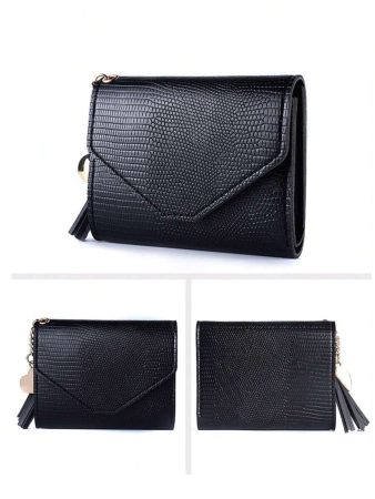 Cute Tassel Pendant Decor Wallet Faux Leather Multi-Functional Wallet Women Short Wallet Coin Purse Flap Card Case Envelope Bag For Women Wallet - Image 32