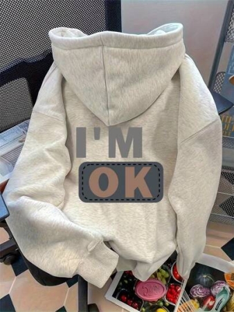 SHEIN Women's Drop Shoulder Hoodie Long Sleeve Sweatshirt, Suitable For Everyday Wear Fall Cloth For Women