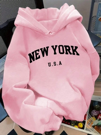 SHEIN Women's Drop Shoulder Hoodie Long Sleeve Sweatshirt, Suitable For Everyday Wear Fall Cloth For Women - Image 6