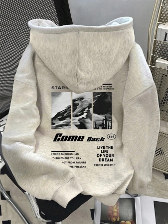 SHEIN Women's Drop Shoulder Hoodie Long Sleeve Sweatshirt, Suitable For Everyday Wear Fall Cloth For Women - Image 15