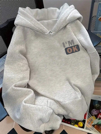 SHEIN Women's Drop Shoulder Hoodie Long Sleeve Sweatshirt, Suitable For Everyday Wear Fall Cloth For Women - Image 22