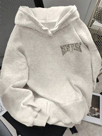 SHEIN Women's Drop Shoulder Hoodie Long Sleeve Sweatshirt, Suitable For Everyday Wear Fall Cloth For Women - Image 37