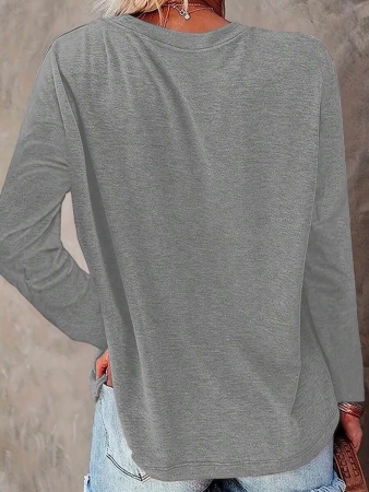 INAWLY Women's Casual Cat Print Round Neck Long Sleeve T-Shirt, Autumn Graphic Tees Women Tops For Spring Outfit - Image 3