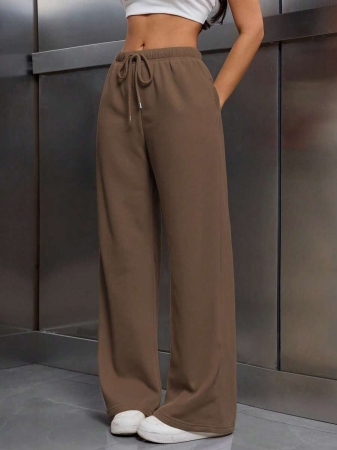 EMERY ROSE Women Ivory Color Thermal Lined Elastic Waist Drawstring Loose Pants Fall Cloth For Women - Image 27