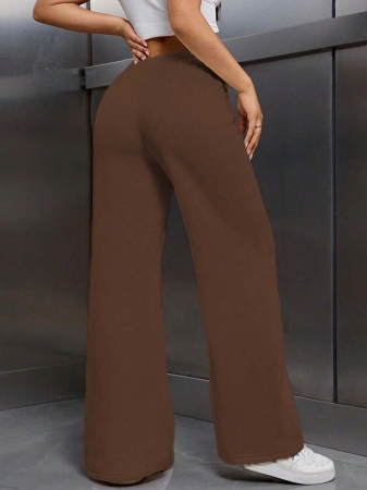 EMERY ROSE Women Ivory Color Thermal Lined Elastic Waist Drawstring Loose Pants Fall Cloth For Women - Image 49