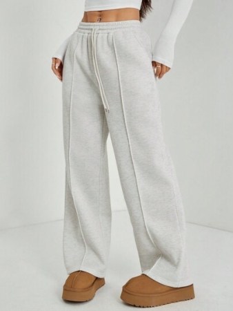 SHEIN PETITE Women's Fall Pebble Detail Straight-Leg Sweatpants Graduation,Back To School Outfits,Graduation,Teacher Outfits For Women,Back To School