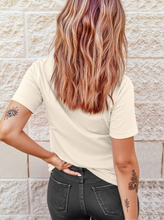 EMERY ROSE Halloween Plus Size Women's Casual Pumpkin Print Round Neck Short Sleeve T-Shirt, Summer - Image 3