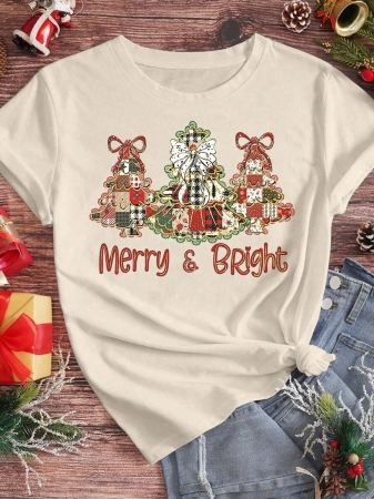 EMERY ROSE Halloween Plus Size Women's Casual Pumpkin Print Round Neck Short Sleeve T-Shirt, Summer - Image 4