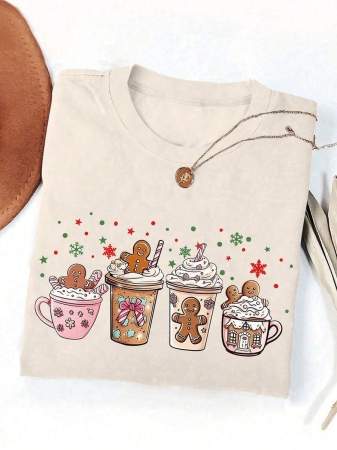 EMERY ROSE Halloween Plus Size Women's Casual Pumpkin Print Round Neck Short Sleeve T-Shirt, Summer - Image 19