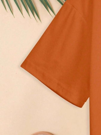 EMERY ROSE Halloween Plus Size Women's Casual Pumpkin Print Round Neck Short Sleeve T-Shirt, Summer - Image 46