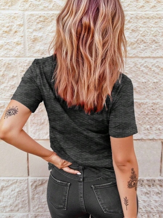 EMERY ROSE Halloween Plus Size Women's Casual Pumpkin Print Round Neck Short Sleeve T-Shirt, Summer - Image 81